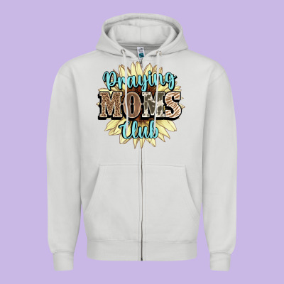 Praying Moms Club Zipper Hoodie Designed By Nancycooperartshop