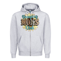 Heather Grey praying moms club Zipper Hoodie - NancyCooperArtShop