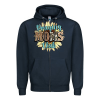 Navy praying moms club Zipper Hoodie - NancyCooperArtShop