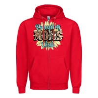 Red praying moms club Zipper Hoodie - NancyCooperArtShop