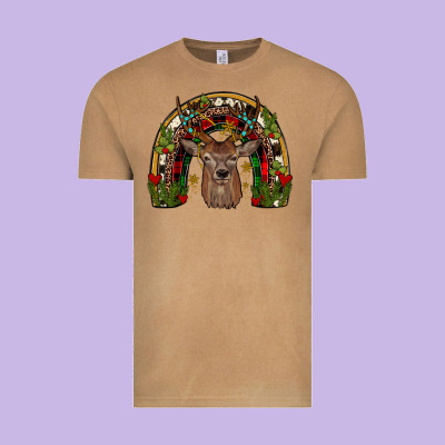 Deer Rainbow Vintage Tee Designed By Jahusdesignshop
