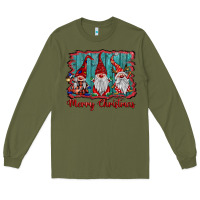 Army Green merry christmas gnomes Long Sleeve Tee - BarkalooDesign