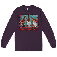 Plum merry christmas gnomes Long Sleeve Tee - BarkalooDesign
