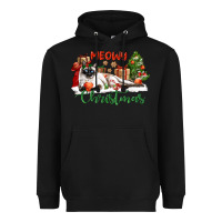 Black siamese cat meowy christmas Heavyweight Hoodie - LillyAllenDesigns