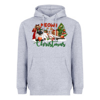Heather Grey siamese cat meowy christmas Heavyweight Hoodie - LillyAllenDesigns