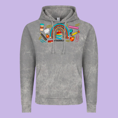 Teacher Life Rainbow Frosted Vintage Hoodie Designed By Jahusdesignshop