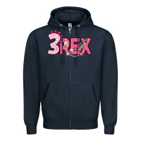 Navy pink three rex Zipper Hoodie - MaliasSmallBusiness