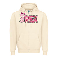 Sandshell pink three rex Zipper Hoodie - MaliasSmallBusiness