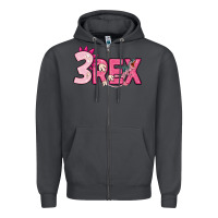 Smoke pink three rex Zipper Hoodie - MaliasSmallBusiness