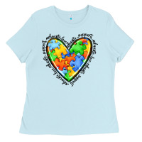 Baby Blue autism heart Ladies Tee - JahusDesignShop