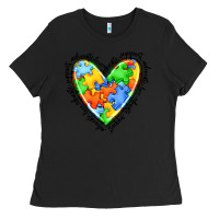 Black autism heart Ladies Tee - JahusDesignShop