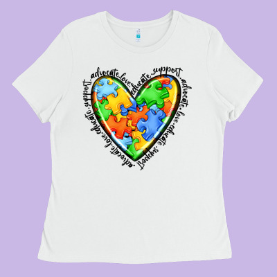 Autism Heart Ladies Tee Designed By Jahusdesignshop