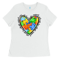 White autism heart Ladies Tee - JahusDesignShop