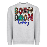 Heather Grey boom boom baby Heavyweight Sweatshirt - Artiststas