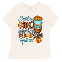 Bone Just a girl who loves pumpkin spice Ladies Tee - RanaPortraitStore