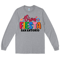 Heather Grey viva fiesta san antonio Long Sleeve Tee - JahusDesignShop