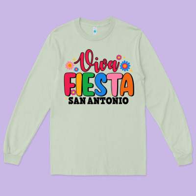 Viva Fiesta San Antonio Long Sleeve Tee Designed By Jahusdesignshop