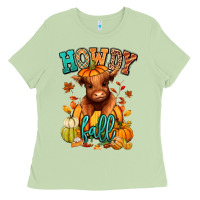 Matcha Hay there Fall pumpkin heifer Ladies Tee - RanaPortraitStore