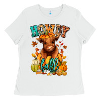 Hay There Fall Pumpkin Heifer Ladies Tee | Teevron