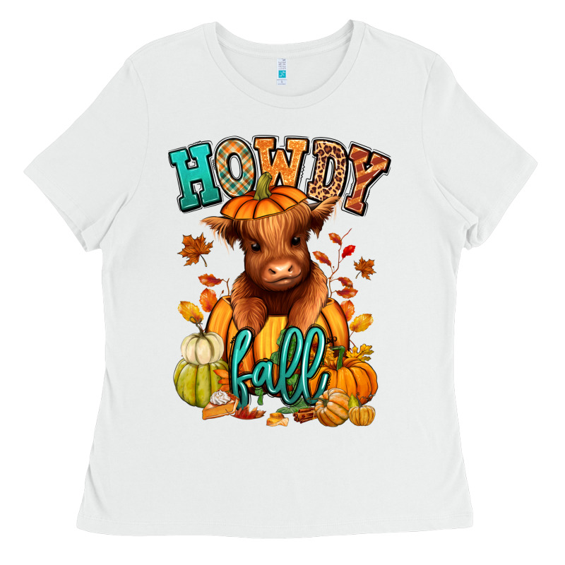 Hay There Fall Pumpkin Heifer Ladies Tee by RanaPortraitStore | Teevron