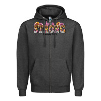 Charcoal Heather she is strong proverbs 31 25 Zipper Hoodie - NancyCooperArtShop