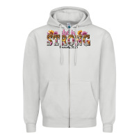 Dove Grey she is strong proverbs 31 25 Zipper Hoodie - NancyCooperArtShop