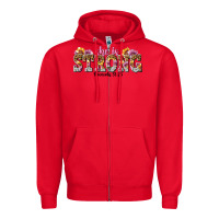 Red she is strong proverbs 31 25 Zipper Hoodie - NancyCooperArtShop