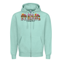 Seafoam she is strong proverbs 31 25 Zipper Hoodie - NancyCooperArtShop