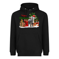 Black happy christmas southdown baby sheep Heavyweight Hoodie - LillyAllenDesigns