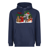 Navy happy christmas southdown baby sheep Heavyweight Hoodie - LillyAllenDesigns