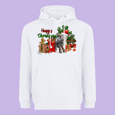 Happy Christmas Southdown Baby Sheep Heavyweight Hoodie Designed By Lillyallendesigns