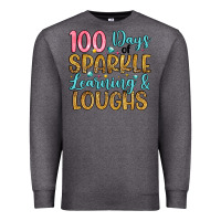 Charcoal Heather 100 days of sparkle learning and loughs Premium Sweatshirt - Artiststas