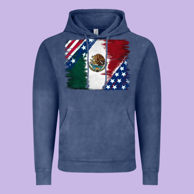Mexican With American Flag Vintage Hoodie Designed By Ranaportraitstore