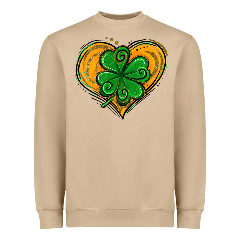 St. Patrick's Day Heart With Shamrock Heavyweight Sweatshirt by Jasminsmagicworld | Teevron