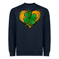 Navy St. Patrick's Day Heart with Shamrock Heavyweight Sweatshirt - Jasminsmagicworld