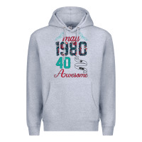 Heather Grey Made In May 1980 40 Years Of Being Awesome Premium Hoodie - Bettercallsaul