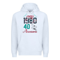 White Made In May 1980 40 Years Of Being Awesome Premium Hoodie - Bettercallsaul