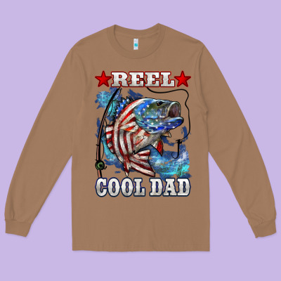 Reel Cool Dad Bass Long Sleeve Tee Designed By Lillyallendesigns