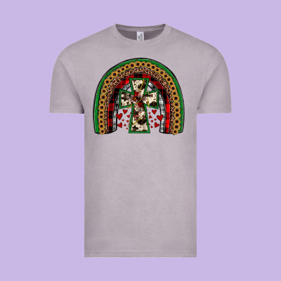 Cross Rainbow Vintage Tee Designed By Jahusdesignshop