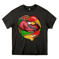 Asphalt juneteenth day lips Heavy Core Tee - texasbilliewilder