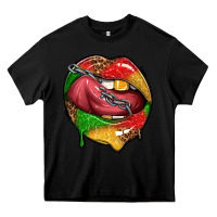 Black juneteenth day lips Heavy Core Tee - texasbilliewilder