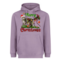 Lavender maine coon cat merry christmas Heavyweight Hoodie - LillyAllenDesigns