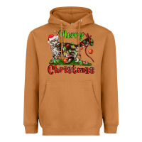 Meerkat maine coon cat merry christmas Heavyweight Hoodie - LillyAllenDesigns