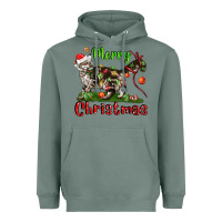 Sage maine coon cat merry christmas Heavyweight Hoodie - LillyAllenDesigns
