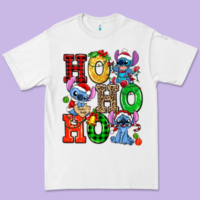 Ho Ho Ho Stitch Premium Tee Designed By Adodesignshop