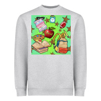 Heather Grey school seamless pattern Heavyweight Sweatshirt - BundleAndBundleShop
