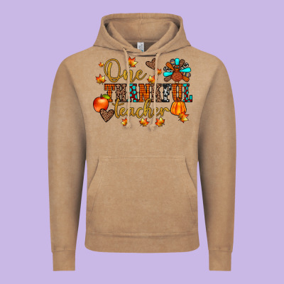 One Thankful Teacher Vintage Hoodie Designed By Jahusdesignshop