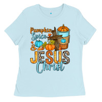 Pumpkin Spice And Jesus Christ Ladies Tee | Teevron