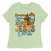 Matcha Pumpkin spice and Jesus Christ Ladies Tee - RanaPortraitStore