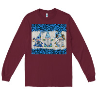 Burgundy snowy christmas gnomes Long Sleeve Tee - BarkalooDesign